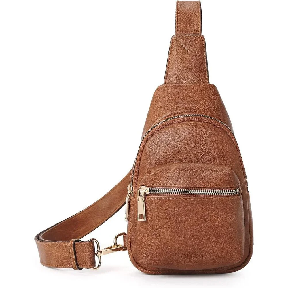 Women Small Faux Leather Crossbody Fanny Pack Pros for Travel ID